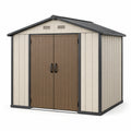 Abri de jardin en résine et acier 2x2m beige/marron