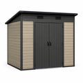 Abri de jardin en plastique gris/beige 185cm x 150cm x 200cm