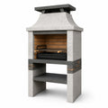 Barbecue extérieur en béton et brique réfractaire avec grille en acier inoxydable