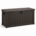 Coffre de rangement extérieur en plastique polypropylène marron