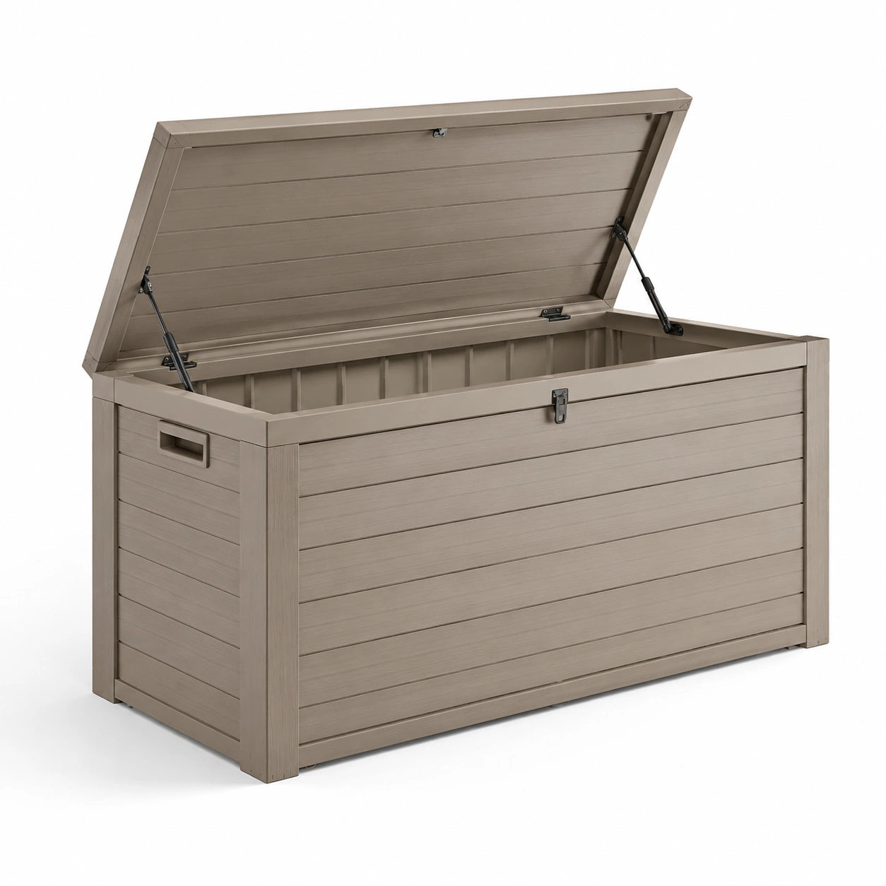 Coffre de rangement en plastique 150x60x65 cm en résine beige