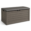 Coffre de rangement extérieur en plastique polypropylène gris 117x45x57cm
