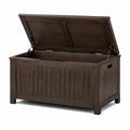 Coffre de rangement en bois de pin marron