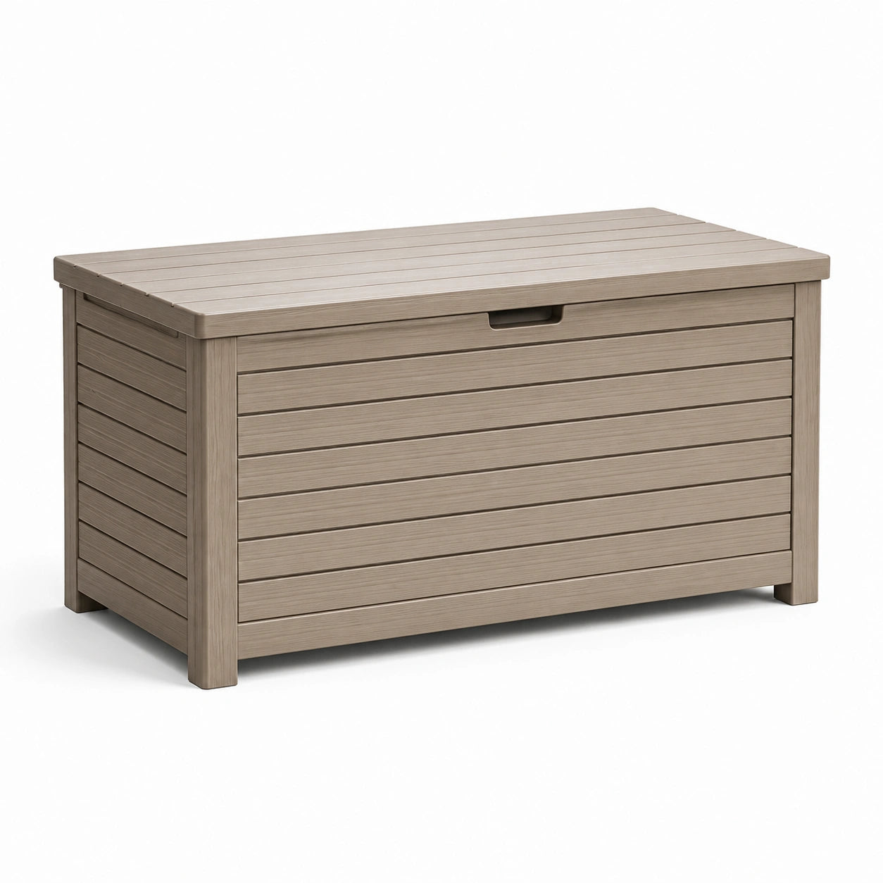 Coffre de rangement en bois composite gris 120x60x56cm