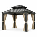 Pavillon en acier avec rideaux en polyester 400x300x300 cm