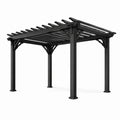 Pergola de jardin en aluminium noir avec finition thermolaquée, 3x3m