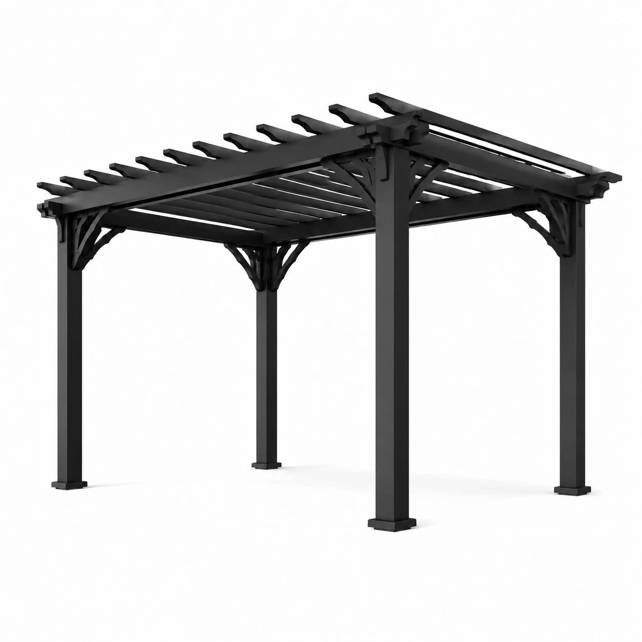 Pergola de jardin en aluminium noir avec finition thermolaquée, 3x3m
