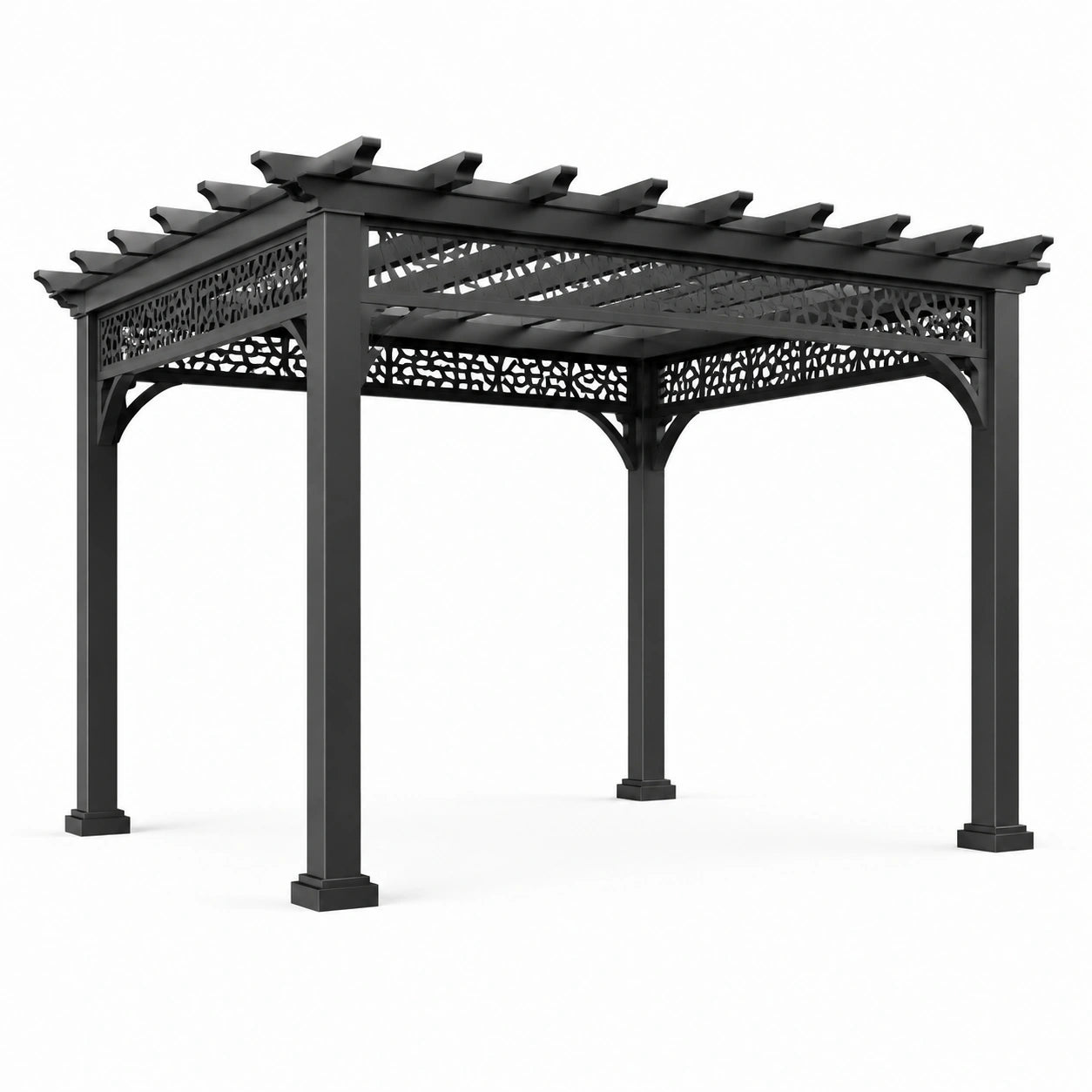 Pergola en métal aluminium noir 300x300x250 cm