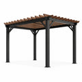 Pergola en aluminium et bois composite marron/noir
