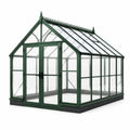 Serre de jardin en aluminium et verre trempé 250x300x230cm vert foncé